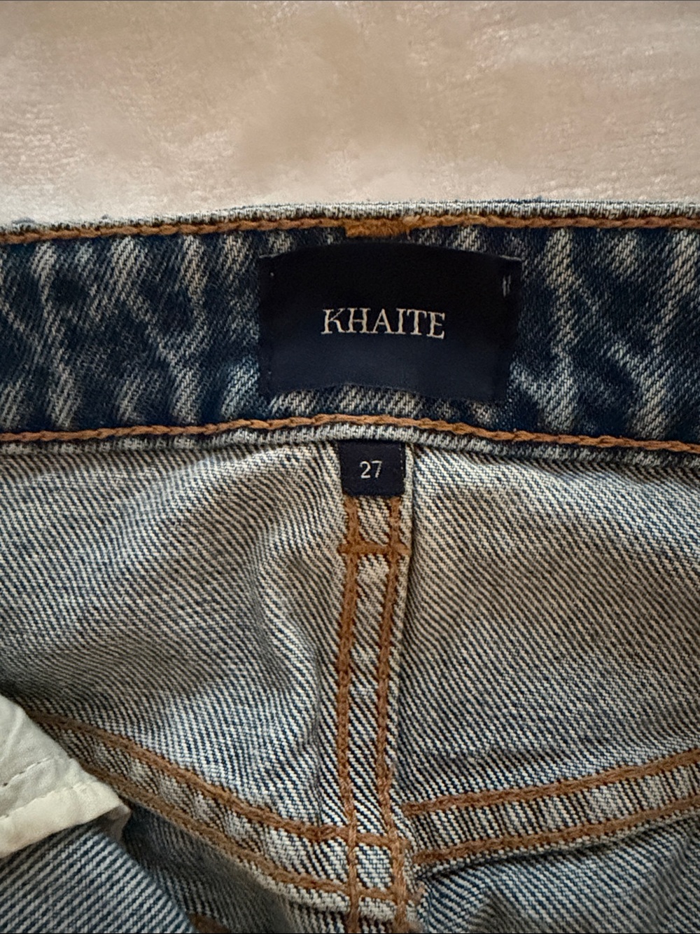 Khaite Abigail High-Rise Straight Jeans in a distressed light wash - Size 27 - Picture 6 of 9